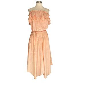 Vintage 80's 2pc Tube Top & Midi Skirt Set Cotton Wear-Abouts Sirena